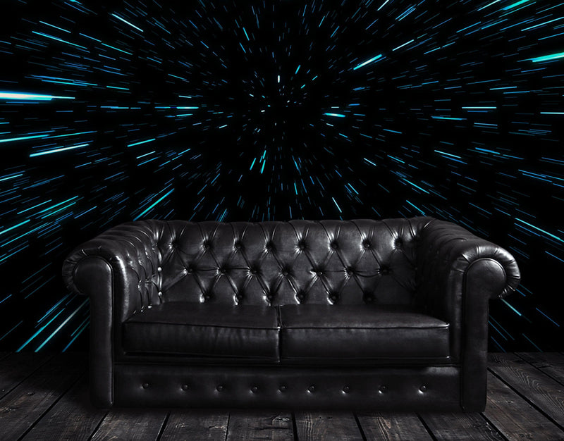 Lightspeed Through Hyperspace Wall Mural. Peel and Sticker Wallpaper.