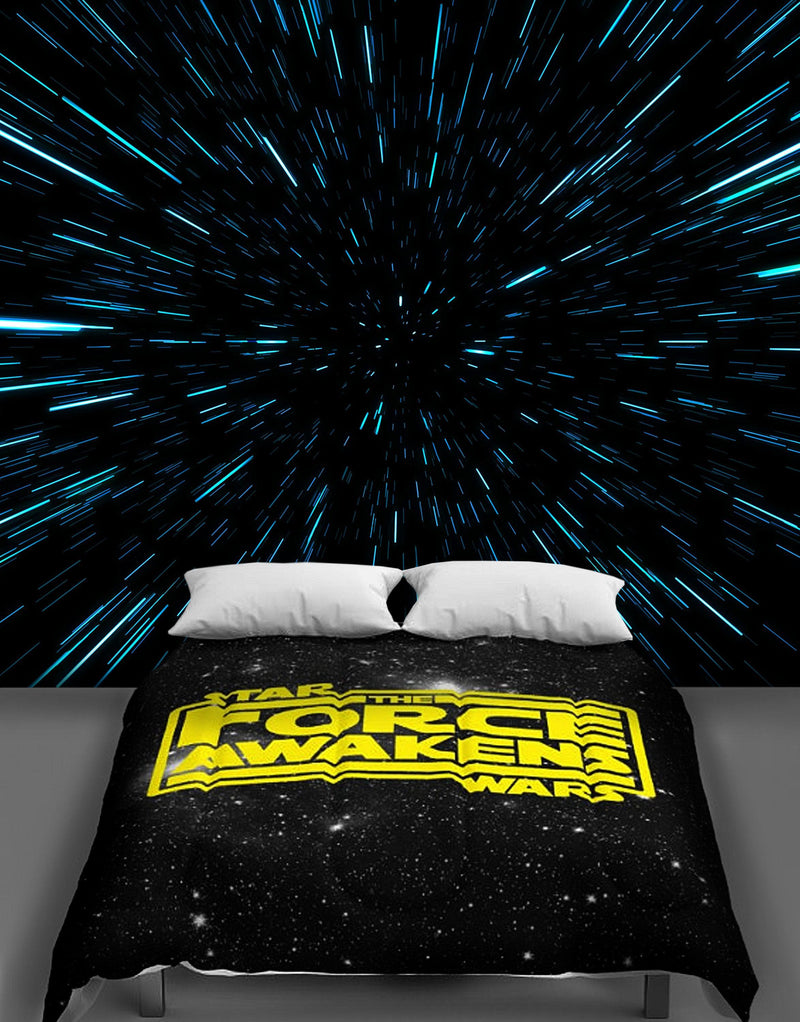 Lightspeed Through Hyperspace Wall Mural. Peel and Sticker Wallpaper.