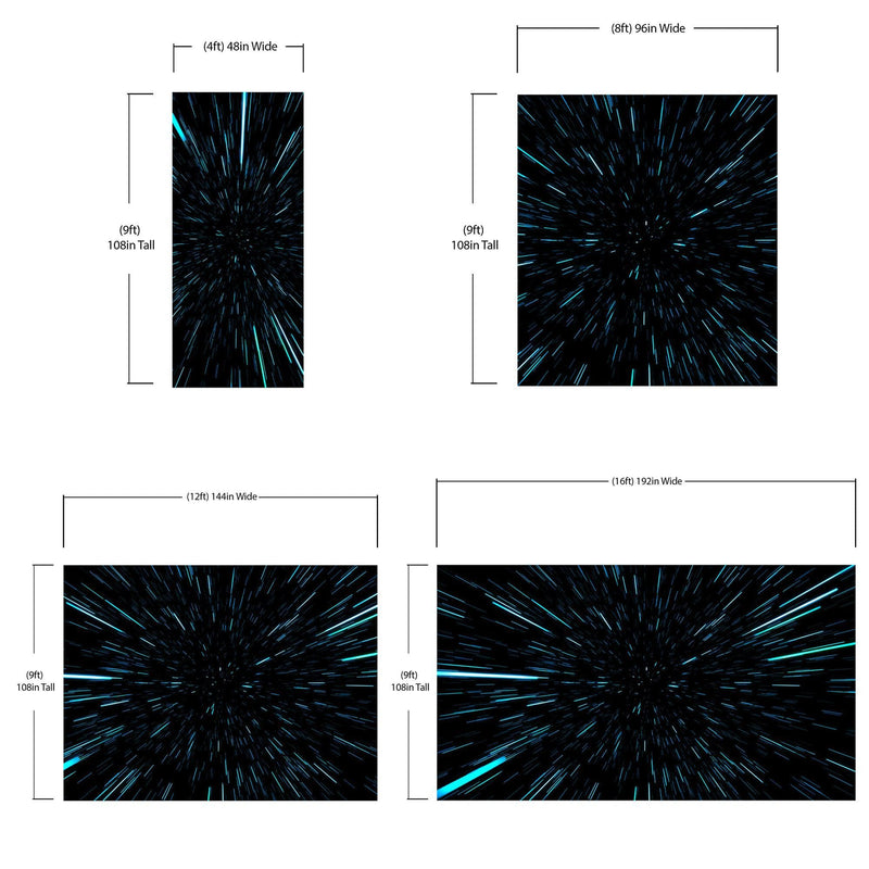 Lightspeed Through Hyperspace Wall Mural. Peel and Sticker Wallpaper.