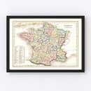Vintage Map of France 1832