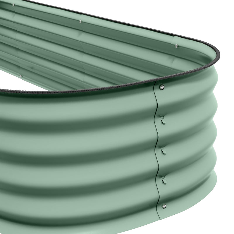 6.4' x 2' x 1' Galvanized Raised Garden Bed Kit, Outdoor Metal Elevated Planter Box with Safety Edging, Easy DIY Stock Tank for Growing Flowers, Herbs & Vegetables, Green