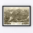 Vintage Map of Norwich, Connecticut 1876