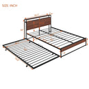 Platform Bed Frame With Trundle, USB Ports And Slat Support, No Box Spring Needed by HouseOfZazla