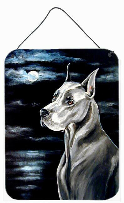 Great Dane in the moonlight Aluminium Metal Wall or Door Hanging Prints