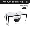 Outdoor Modern Patio Dining Table, Post Tapered Legs, Weatherproof & Rust Free