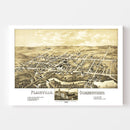 Vintage Map of Plainville, Connecticut 1878