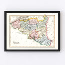 Vintage Map of Belgium 1832