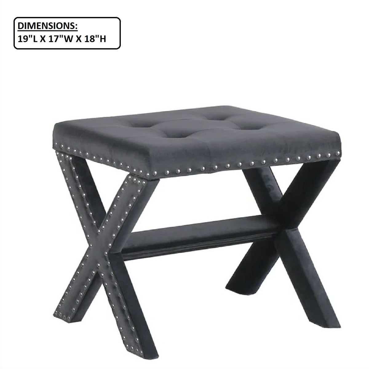 Upholstered Accent Bench With Nailhead Trim, photo 10 of 23