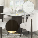 Clayten - Dining Table With Marble Top - White Natural Marble Top & Espresso