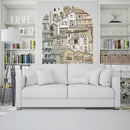 Arch Doorway Wall Decal. European Charming Small Village Town Arch Peel and Stick Wall Decal. Removable Graphic.