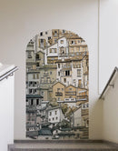 Arch Doorway Wall Decal. European Charming Small Village Town Arch Peel and Stick Wall Decal. Removable Graphic.