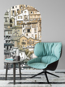 Arch Doorway Wall Decal. European Charming Small Village Town Arch Peel and Stick Wall Decal. Removable Graphic.