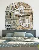 Arch Doorway Wall Decal. European Charming Small Village Town Arch Peel and Stick Wall Decal. Removable Graphic.