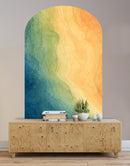 Arch Wall Decal. Colorful Liquid Fluid Watercolor Arch Peel and Stick Wall Decal. Removable Graphic.