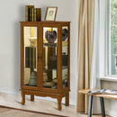 Curio Cabinet Lighted Curio Diapaly Cabinet With Adjustable Shelves And Mirrored Back Panel, Tempered Glass Doors (3 Tier), (E26 Light Bulb Not Included) by Unique Piece Furniture