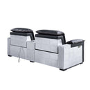 Misezon - Power Motion Recliner - Black Top Grain Leather & Aluminum