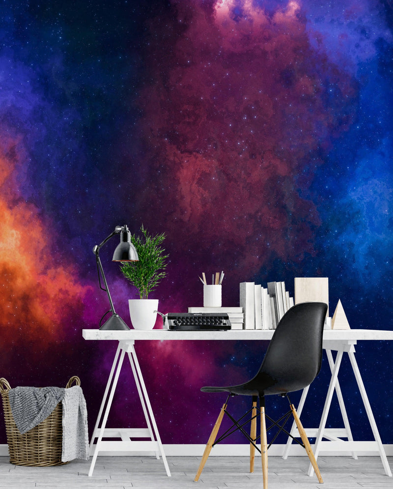 Space Galaxy Nebula Wall Mural Peel and Sticker Wallpaper.