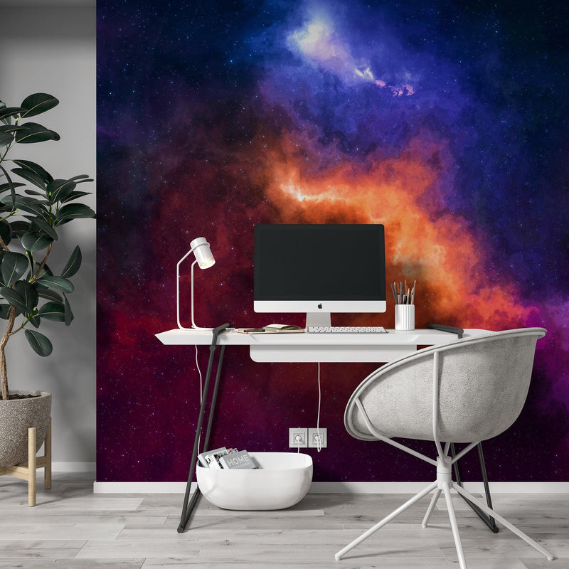 Space Galaxy Nebula Wall Mural Peel and Sticker Wallpaper.