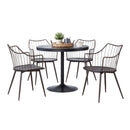 Dakota Winston - 5 Piece Contemporary Dining Set - Black / Brown / Dark Walnut by HouseOfZazla