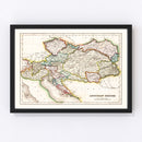 Vintage Map of Austrian Empire 1832