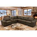 Large - Arm Upholstery Modular Sectional With Custom Configuration - Olive Green by HouseOfZazla