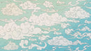 Japanese Traditional Curly Cloud in Sky Abstract Illustration Asian Decor Wall Mural. Peel and Stick Wallpaper.