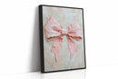 Soft Pink Bow – Romantic Textured Palette Knife Wall Art