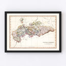 Vintage Map of Central Germany 1832