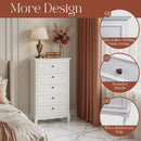 5 Drawer Tall Wide Chest Of Drawers - White by HouseOfZazla