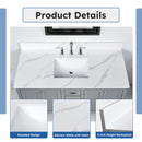 49-Inch Quartz Bathroom Vanity Top