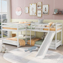 L-Shaped Bunk Bed With Slide And Short Ladder by HouseOfZazla
