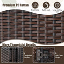 62 Inch Wicker Wardrobe with 2 Doors PE Rattan Closet with Hanging Rod by LJGDeals
