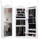 Wall Mounted Mirrored Jewelry Armoire Storage Organizer by LJGDeals