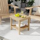 2-Tier Outdoor Side Table with Shelf for Porch Deck Garden by LJGDeals
