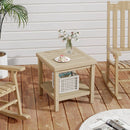 2-Tier Outdoor Side Table with Shelf for Porch Deck Garden by LJGDeals