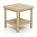 2-Tier Outdoor Side Table with Shelf for Porch Deck Garden by LJGDeals