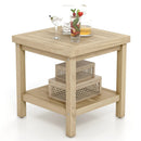 2-Tier Outdoor Side Table with Shelf for Porch Deck Garden by LJGDeals
