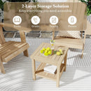 2-Tier Outdoor Side Table with Shelf for Porch Deck Garden by LJGDeals