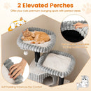 62 Inch Tall Cat Tower with Scratching Posts and Soft Flannel Covering-Light Gray by LJGDeals