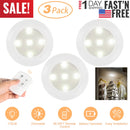 3 Pack LED Closet Lights Wireless Puck Lights w/ 26FT Remote Control Timer Dimmable Battery Operated Stick On Taps Lights for Cabinet Kitchen Stairs