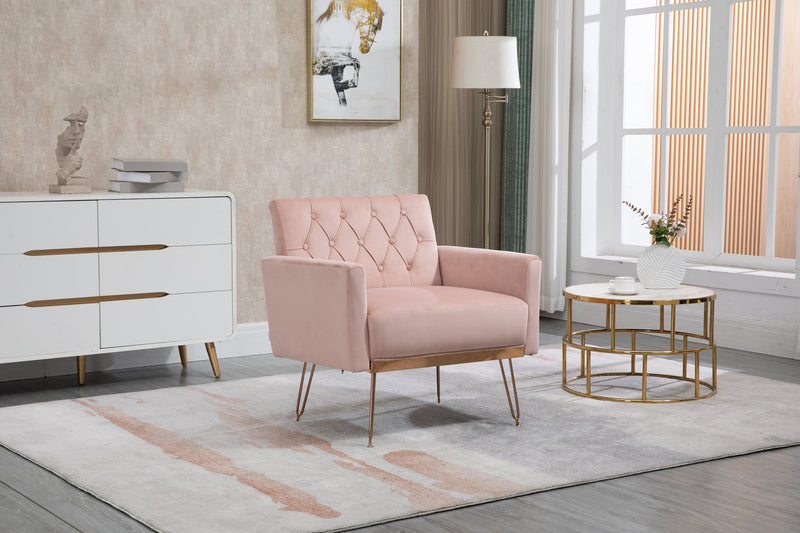 Accent Chair, leisure single sofa with Rose Golden feet
