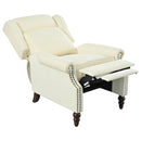 Push Back Recliner Chair Upholstered With Classic Wing Back And Solid Gourd-Shaped Legs by HouseOfZazla