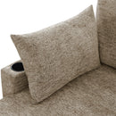 U-Shaped Sectional Sofa Bed With Storage, Charging Ports, And Cup Holders - Brown by HouseOfZazla