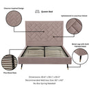 Crosby - Bed With Upholstered Headboard And Slats by HouseOfZazla