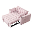 55.3" 4-1 Multi-functional Sofa Bed with Cup Holder and USB Port for Living Room or Apartments Pink