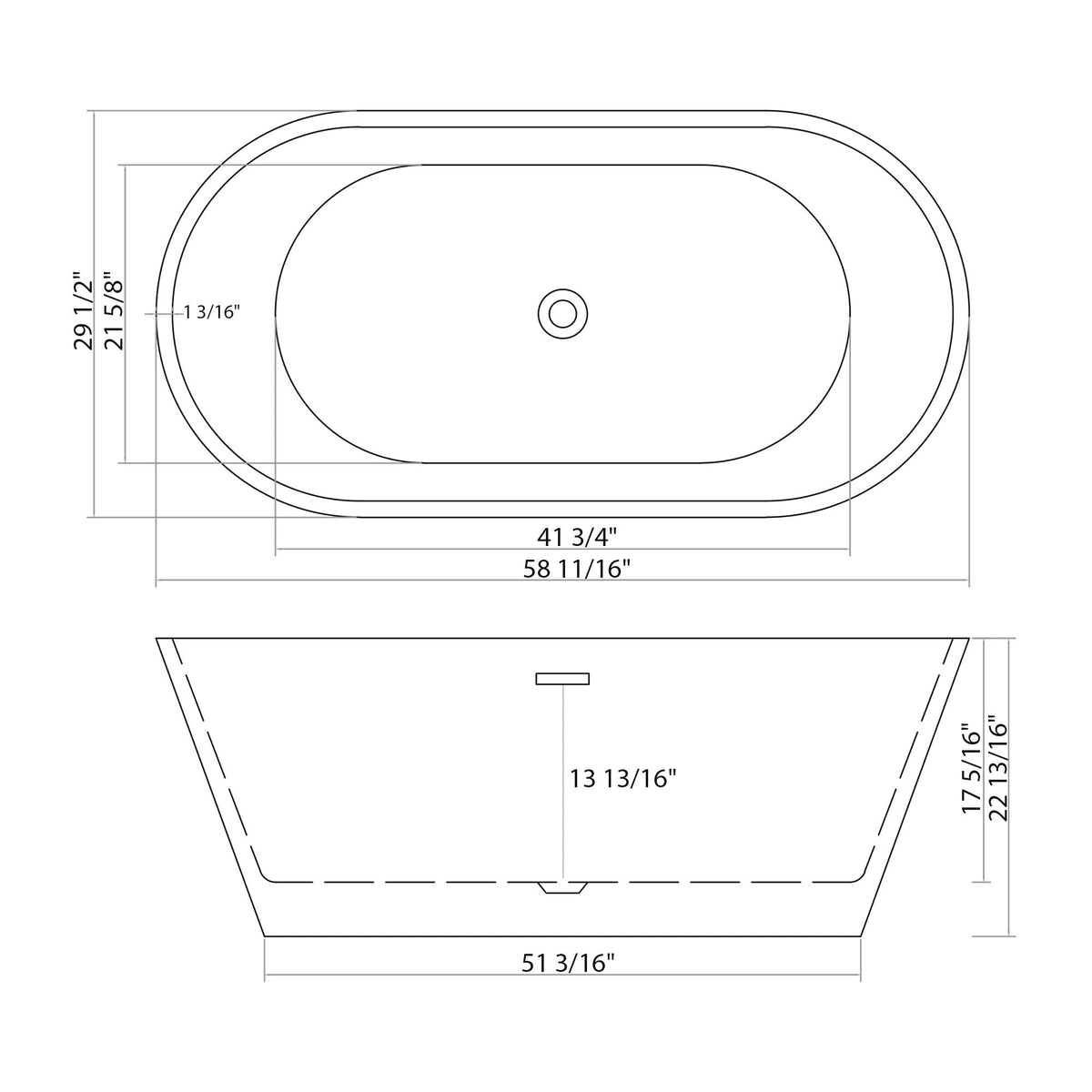 Gloss Freestanding Bathtub With Overflow & Pop Up Drain, Stand Alone Soaking Tub, photo 5 of 14