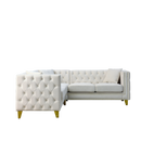 82.2-Inch Velvet Corner Sofa Covers, L-Shaped Sectional Couch, 5-Seater Corner Sofas with 3 Cushions for Living Room, Bedroom, Apartment, Office