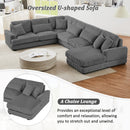 Oversized Sectional Sofa U - Shaped Sofa Couch Modern Sofa Upholstered In Soft With A Chaise Lounge For Living Room by HouseOfZazla