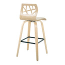 Folia - Contemporary Fixed Height Stool With Swivel With Square Footrest (Set of 2) by HouseOfZazla