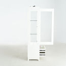 Modern Upholstered Glass Display Cabinet With Adjustable LED Light - White by HouseOfZazla